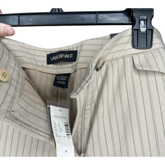 Lane Bryant New Gaucho Pinstriped Wide Leg Capri Pants Mock Pockets Size 18 - Picture 6 of 6